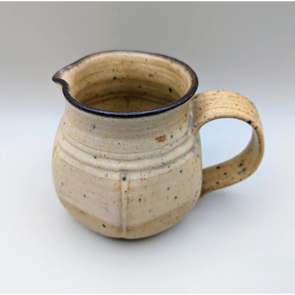 Vintage Signed Studio Pottery Stoneware Pitcher and Vase Matte Speckle Glaze - Picture 4 of 8